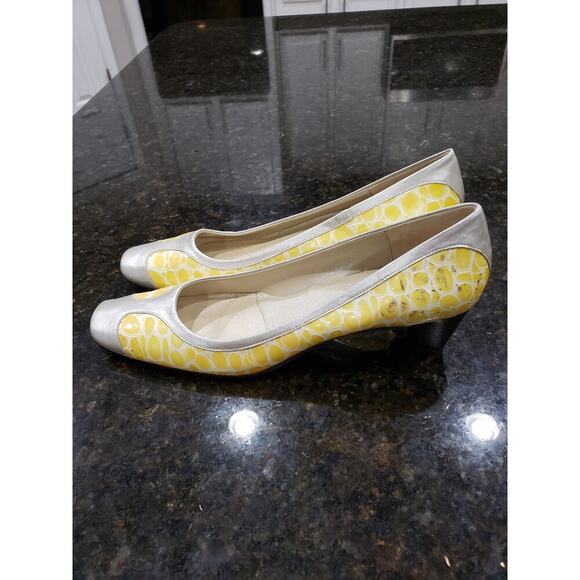 Renzo Fontanelli Virgin Pump Women's Size 12 AAA Gray Leather Block Heel Pull On - Picture 8 of 12